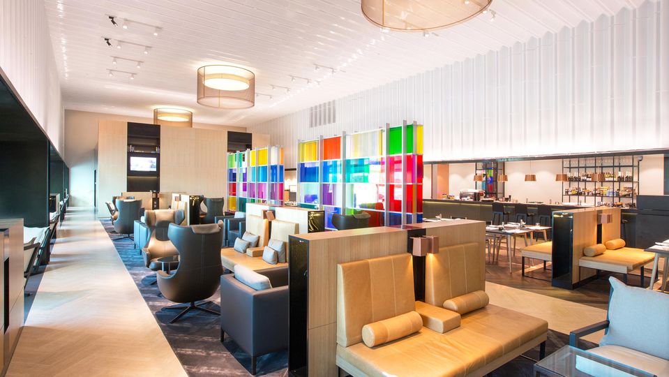 The colourful Melbourne Chairman's Lounge.