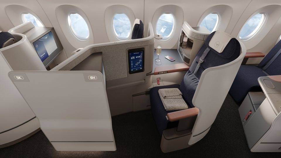 Lufthansa's all-new A350 Allegris business class.