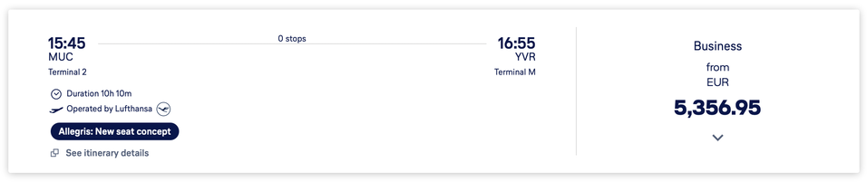 Lufthansa's Allegris business class is now beginning to appear on schedules.