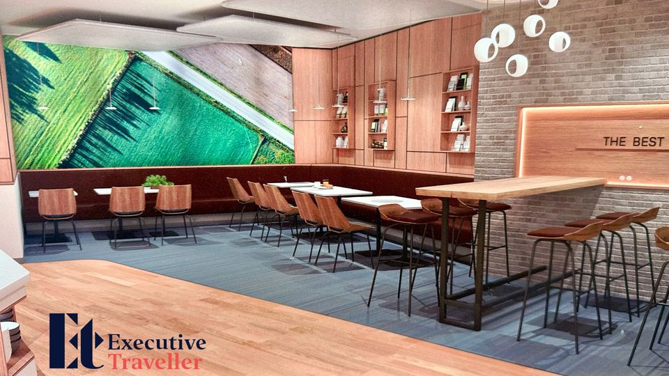 Concept images of Lufthansa's new lounge at Newark.