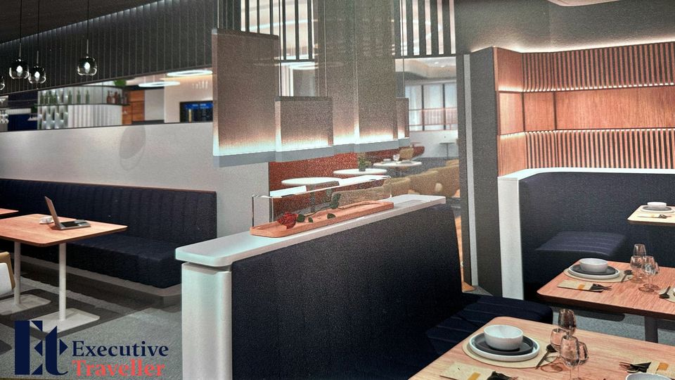 Concept images of Lufthansa's new lounge at Newark.