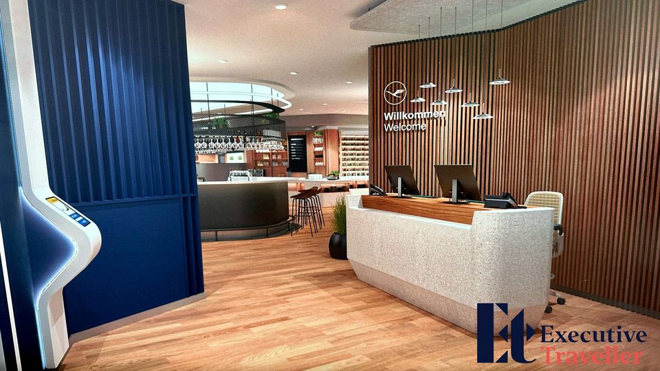 Concept images of Lufthansa's new lounge at Newark.