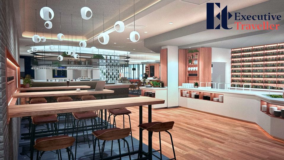 Concept images of Lufthansa's new lounge at Newark.