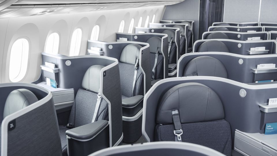 American Airlines' current Boeing 787-9 business class.