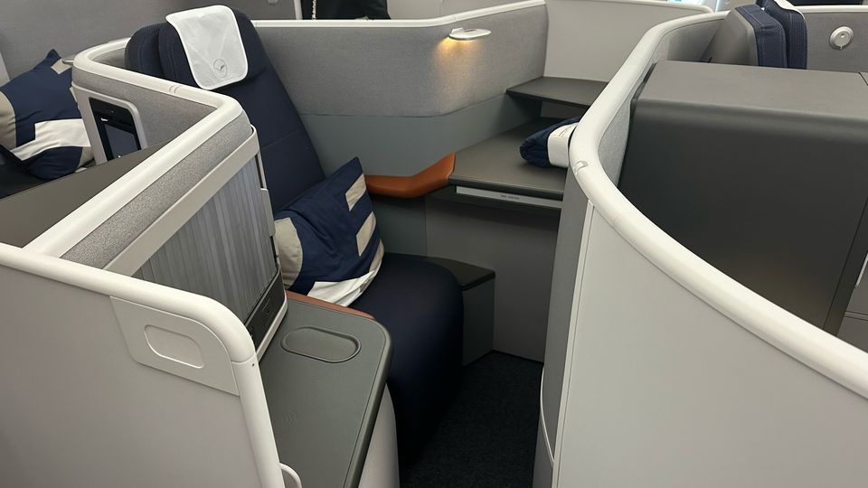 The 'throne' seat in Lufthansa's Allegris business class cabin.