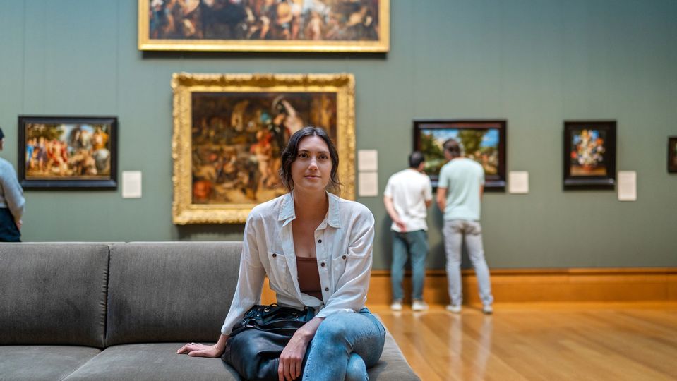Admiring the art on display at Getty Museum.. Cassia Davis / J. Paul Getty Trust