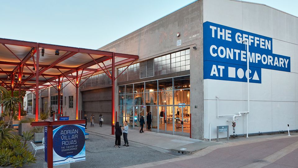 The industrial exterior is an intriguing contrast to the art within.. The Geffen Contemporary at MOCA, courtesy of The Museum of Contemporary Art, Los Angeles, photo by Elon Schoenholz