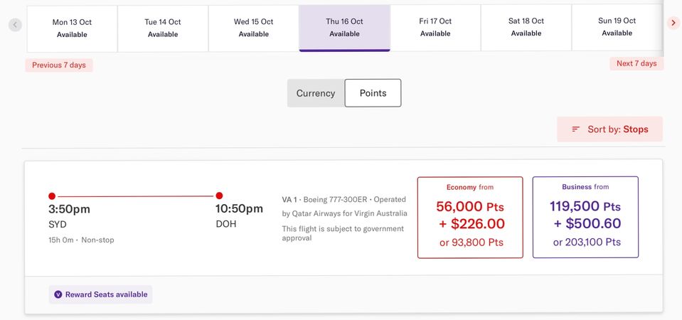 Watch for these points bargains on Virgin's new Doha flights.