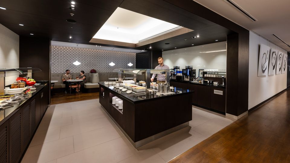 Inside BA's upgraded Singapore lounge.