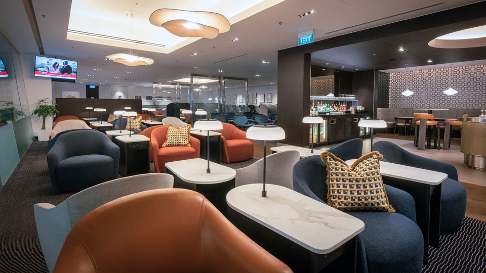 Inside BA's upgraded Singapore lounge.