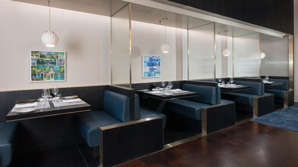 Inside BA's upgraded Singapore lounge.