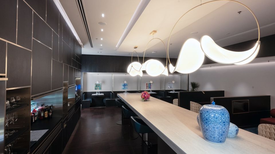Inside BA's upgraded Singapore lounge.