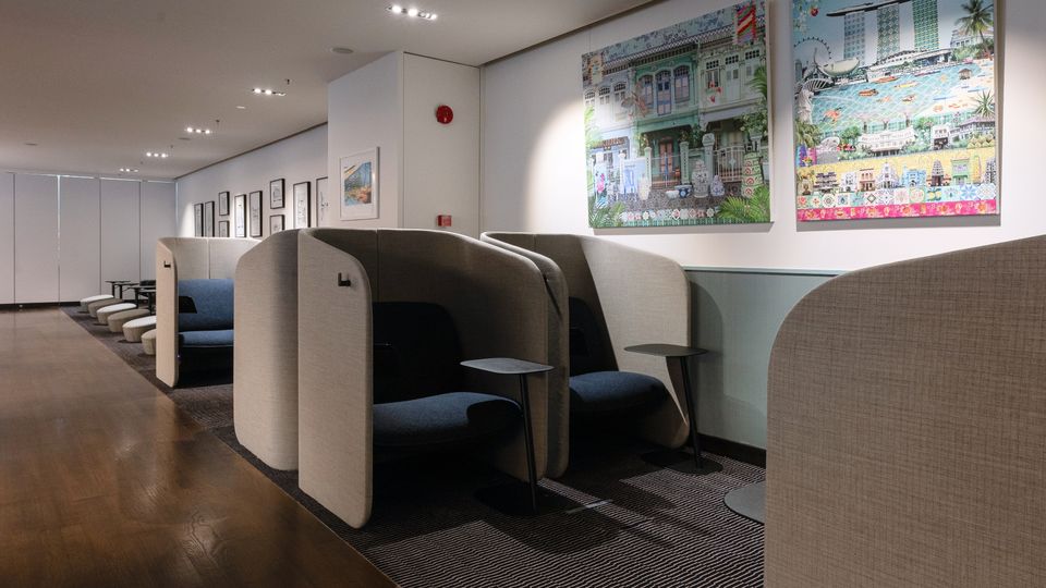 Inside BA's upgraded Singapore lounge.