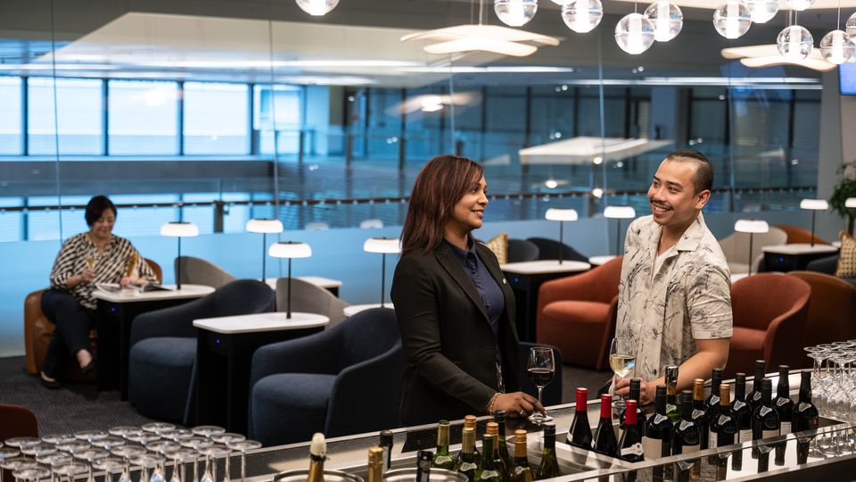 Inside BA's upgraded Singapore lounge.