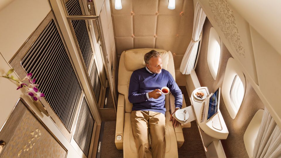 The Emirates 'game-changer' 777 first class suite.