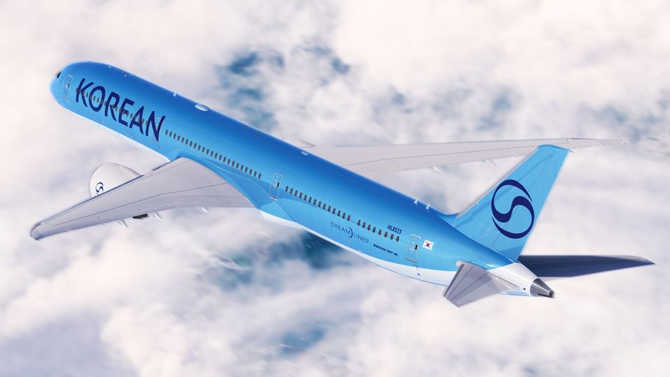 Korean Air's new livery.