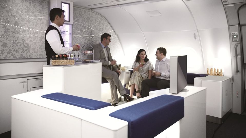 Korean Air's A380 business class Celestial Bar.