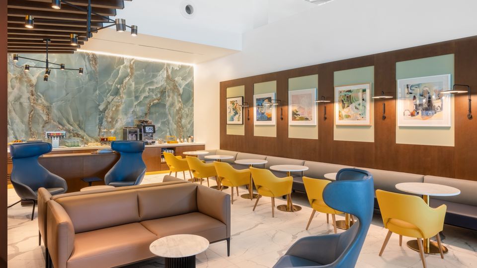 Inside Brisbane Airport's new Escape Lounge.