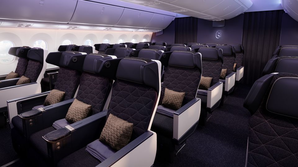 Riyadh Air's 787 premium economy seat.