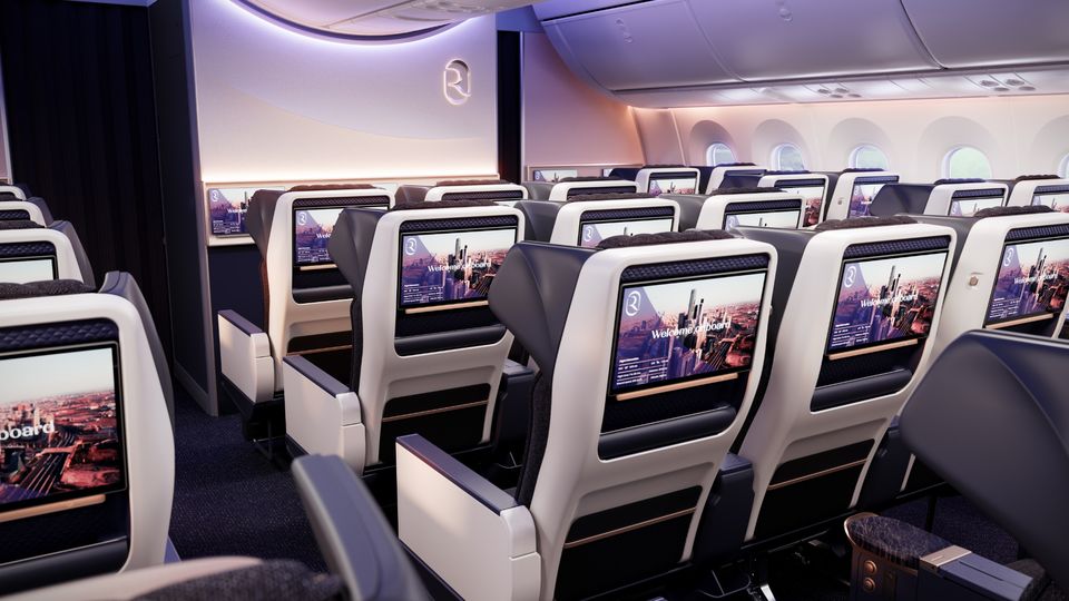 Riyadh Air's 787 premium economy seat.
