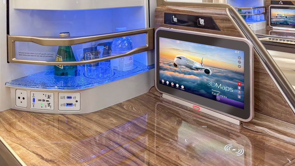 Emirates' 'S Lounge' A350 business class.