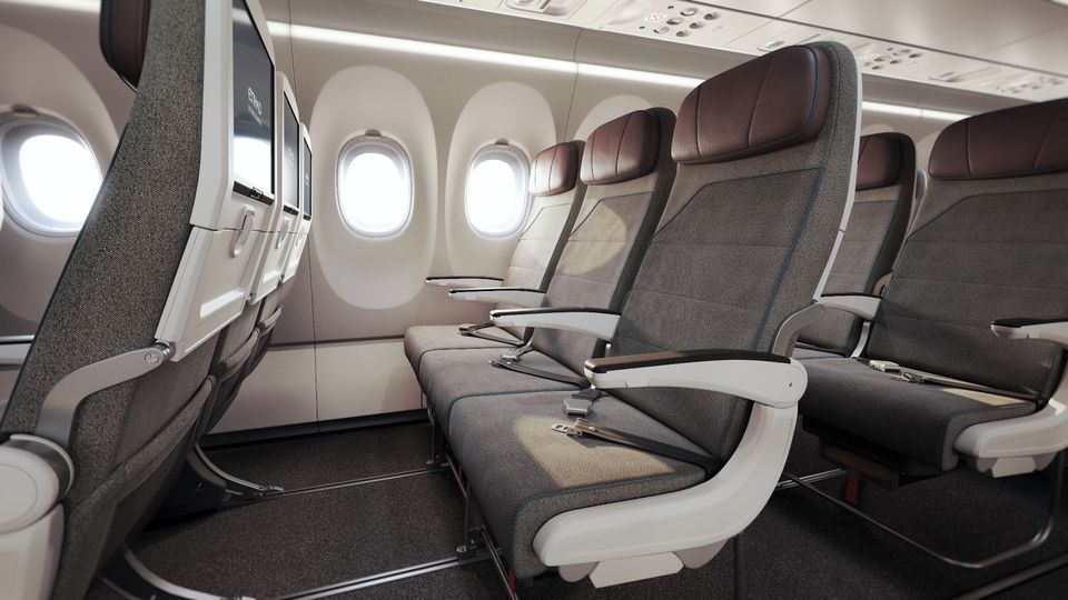 Etihad's A321LR economy class.