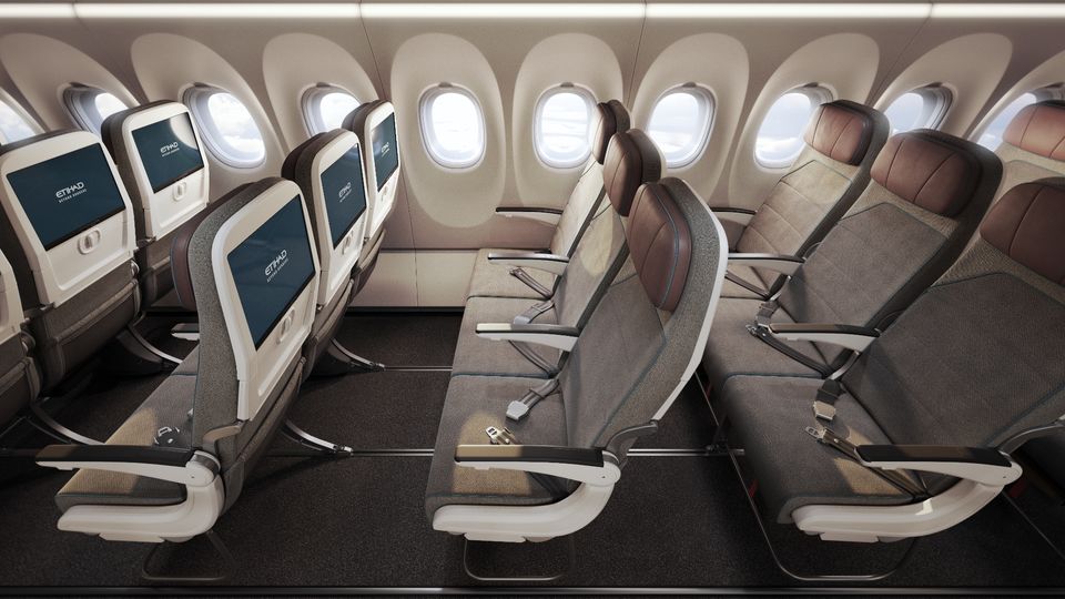 Etihad's A321LR economy class.