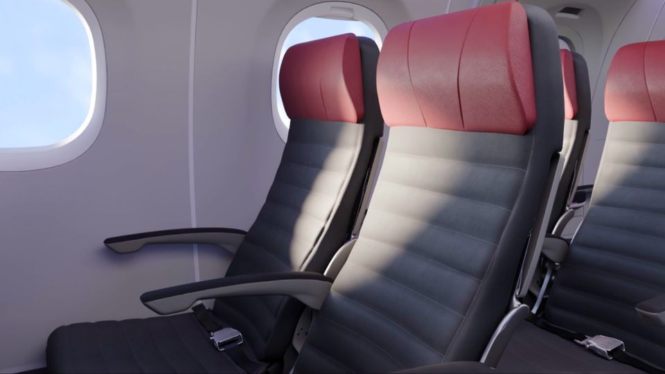 Virgin Australia's E190-E2 economy class.