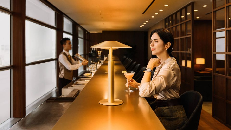 Cathay Pacific's The Bridge lounge at Hong Kong.