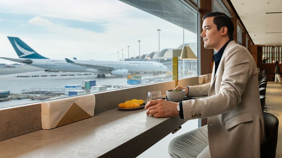 Cathay Pacific's The Bridge lounge at Hong Kong.