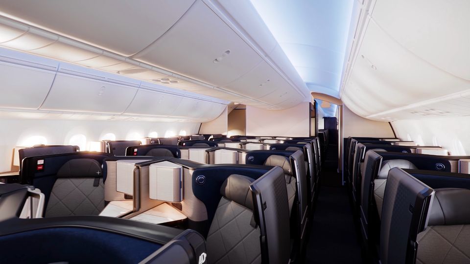 United Airline's 'Elevated 787' Polaris business class.