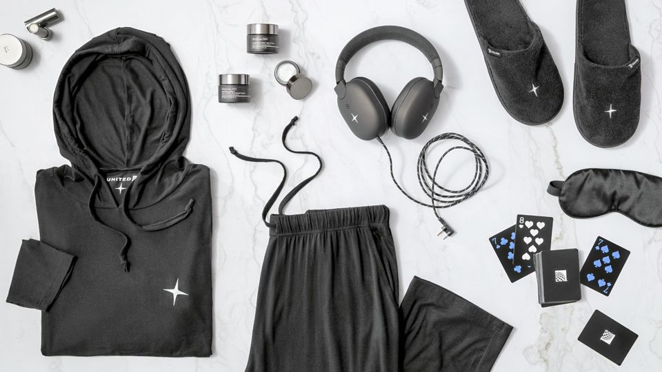 United Airline's Polaris Studio amenity kit.