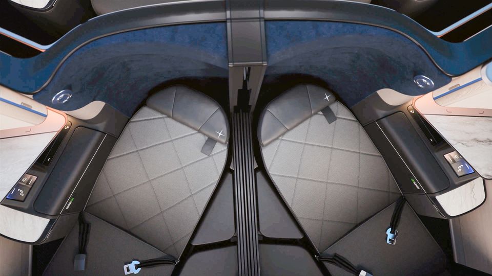 United Airline's new 'Elevated 787' Polaris business class.