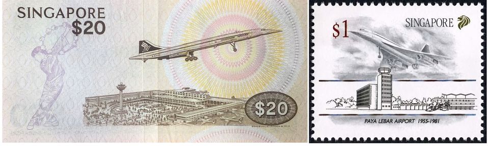 Singapore celebrated the SQ Concorde on special bank notes and stamps.