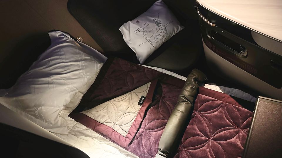 There's plenty of time to sleep on the 14+ hour flights between Australia and Doha.