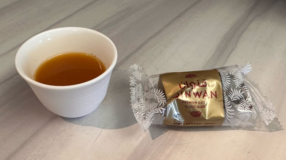 Arabic coffee and dates are the classic pairing of Gulf hospitality.