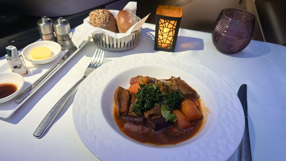 Second course of dinner: lamb 'osso buco style'.
