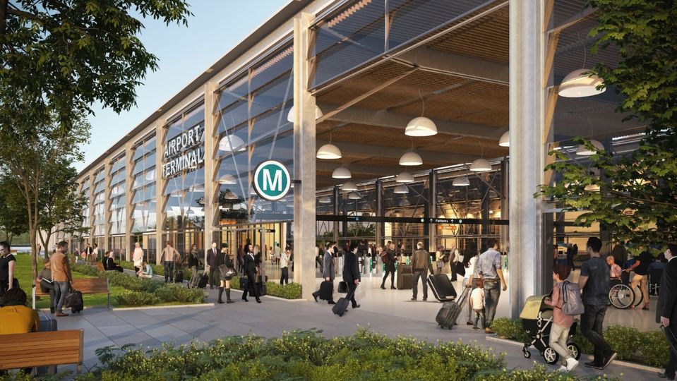 The airport will be served by a new Metro line.