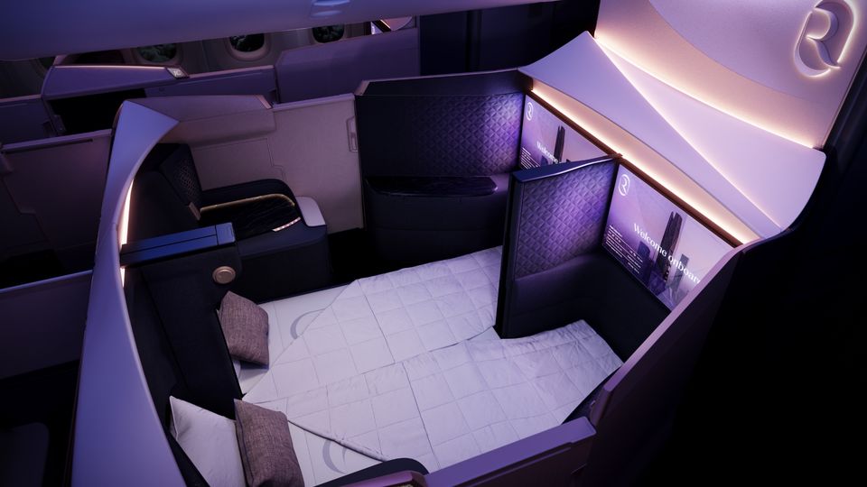 Emirates' rivals will soon include Riyadh Air, which plans doored business class suites with a double bed.
