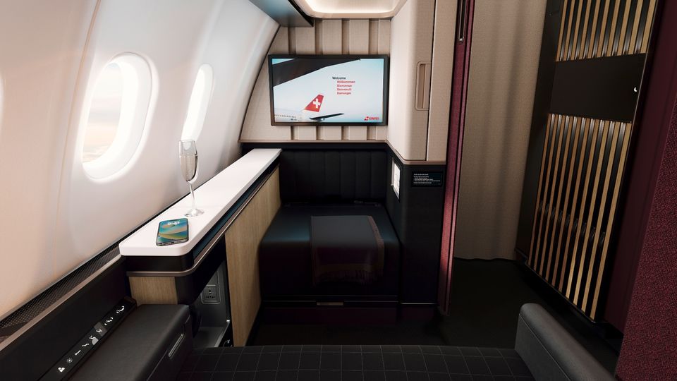 Swiss' new A350 first class.