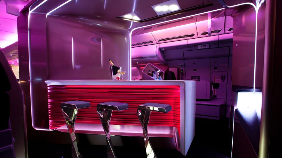 Virgin's redesigned A330 bar.