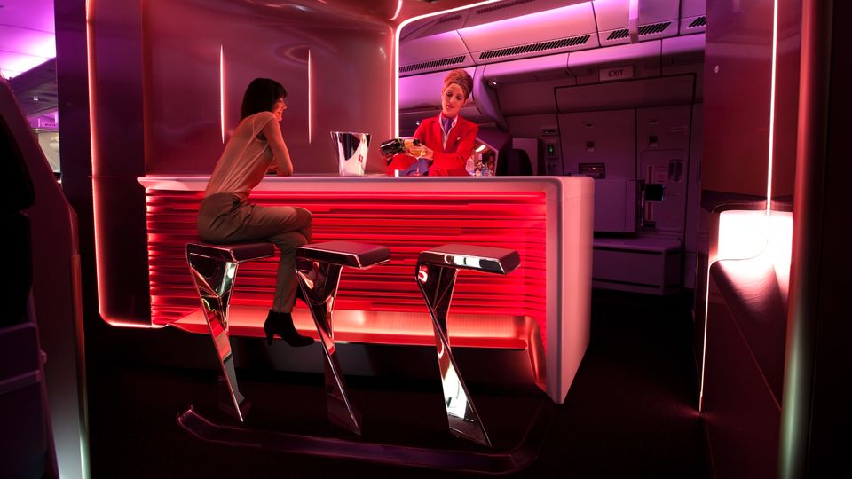 Virgin's redesigned A330 bar.