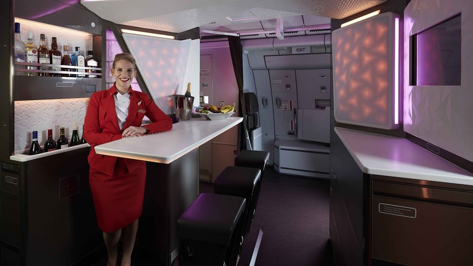 Virgin's original A330 bar.