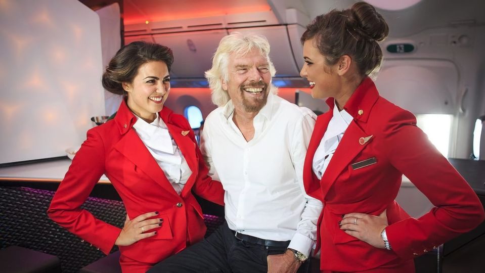 Virgin's bar was a very Branson touch.