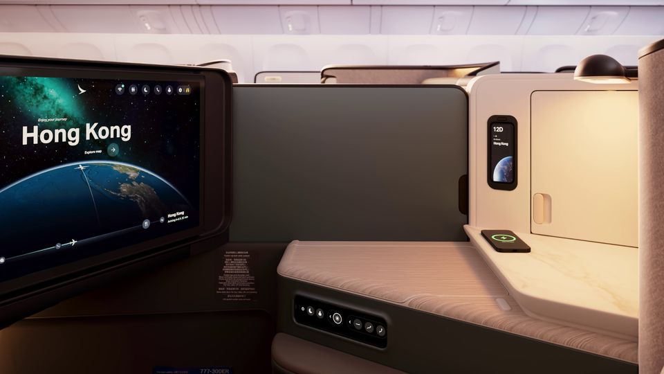 Each Aria Suite features Cathay's largest-ever video screen.