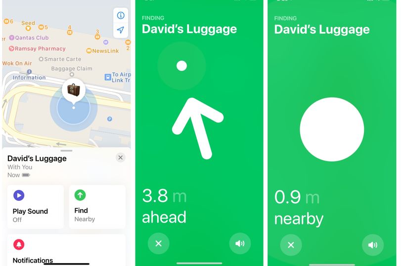 Apple's AirTag Precision Finding at work.