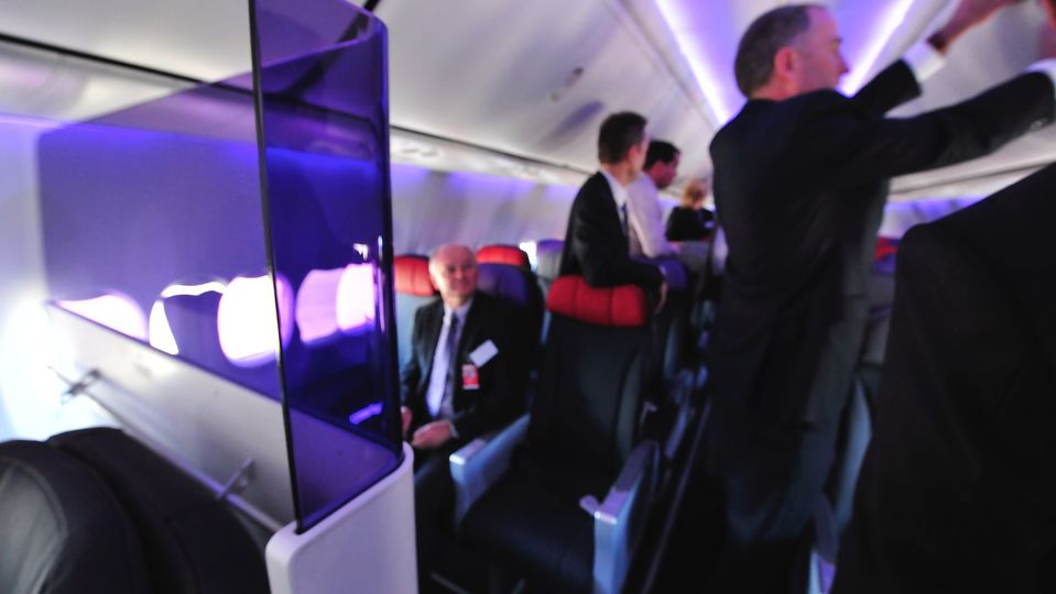 Virgin's original business/economy cabin divider.