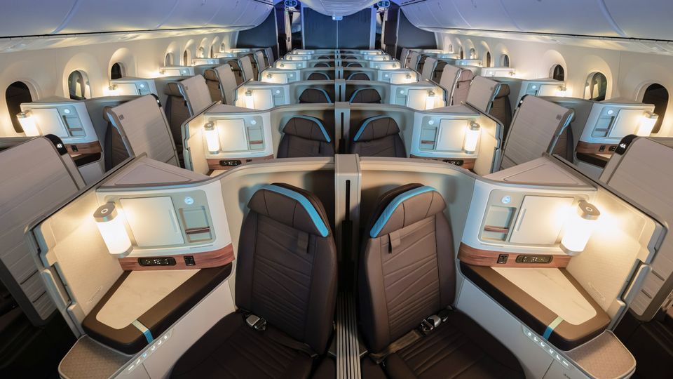 The private business class suite of Alaska Airlines' Boeing 787s.