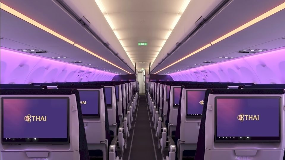 Thai Airways' A321neo economy class.
