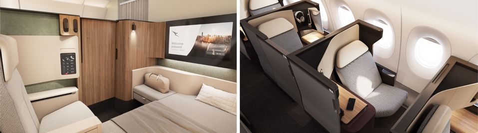 Qantas' new A350 first and business suites might debut on short Sydney-Auckland flights.